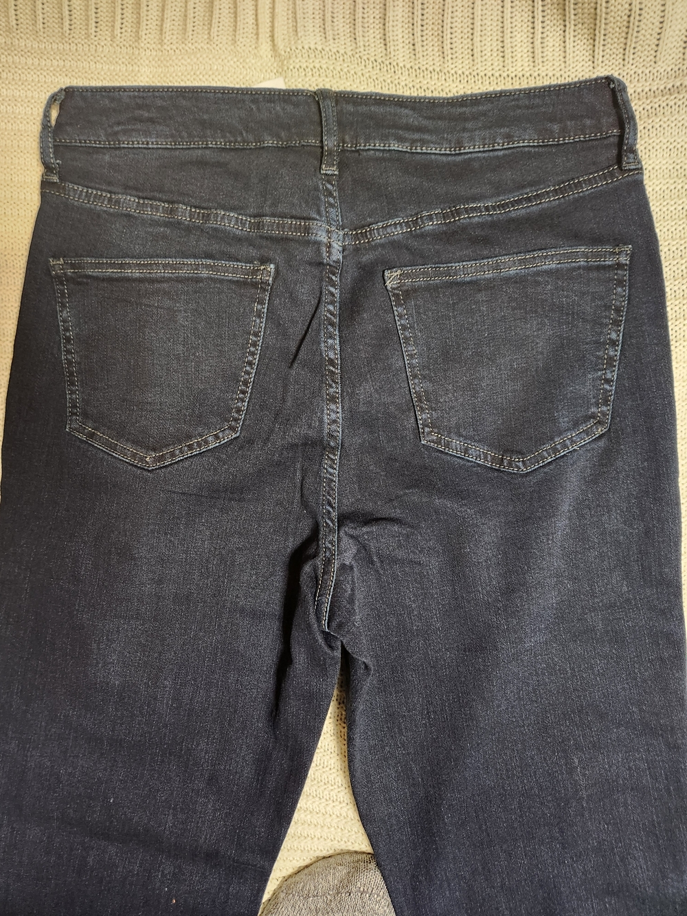 New York & Company High-Waist Flare Jeans in Dark Blue